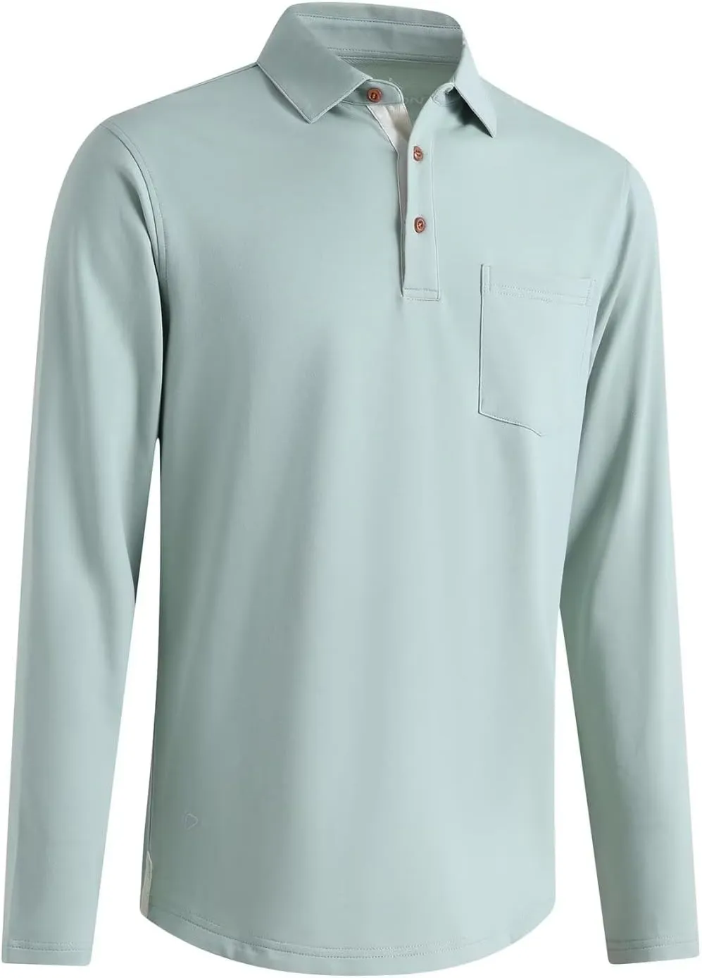 Mens Long and Short Sleeve Polo Shirts Pocket Casual Solid Cotton Blend Drop Cut Collared Polo Shirts for Men
