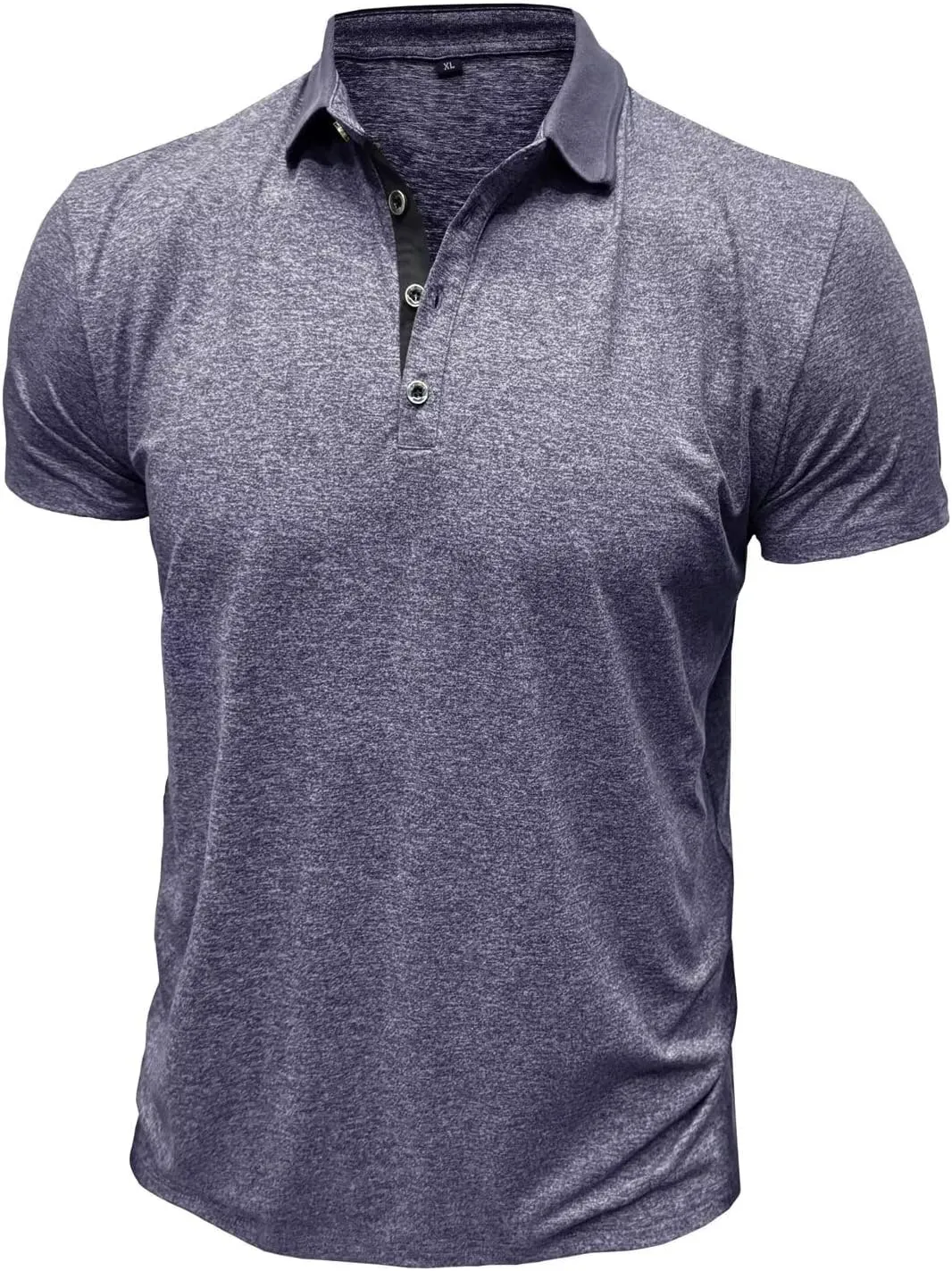 Men's Polo Shirts Short Sleeve Golf Polo Moisture Wicking Heather Tipped Casual Collared Shirts