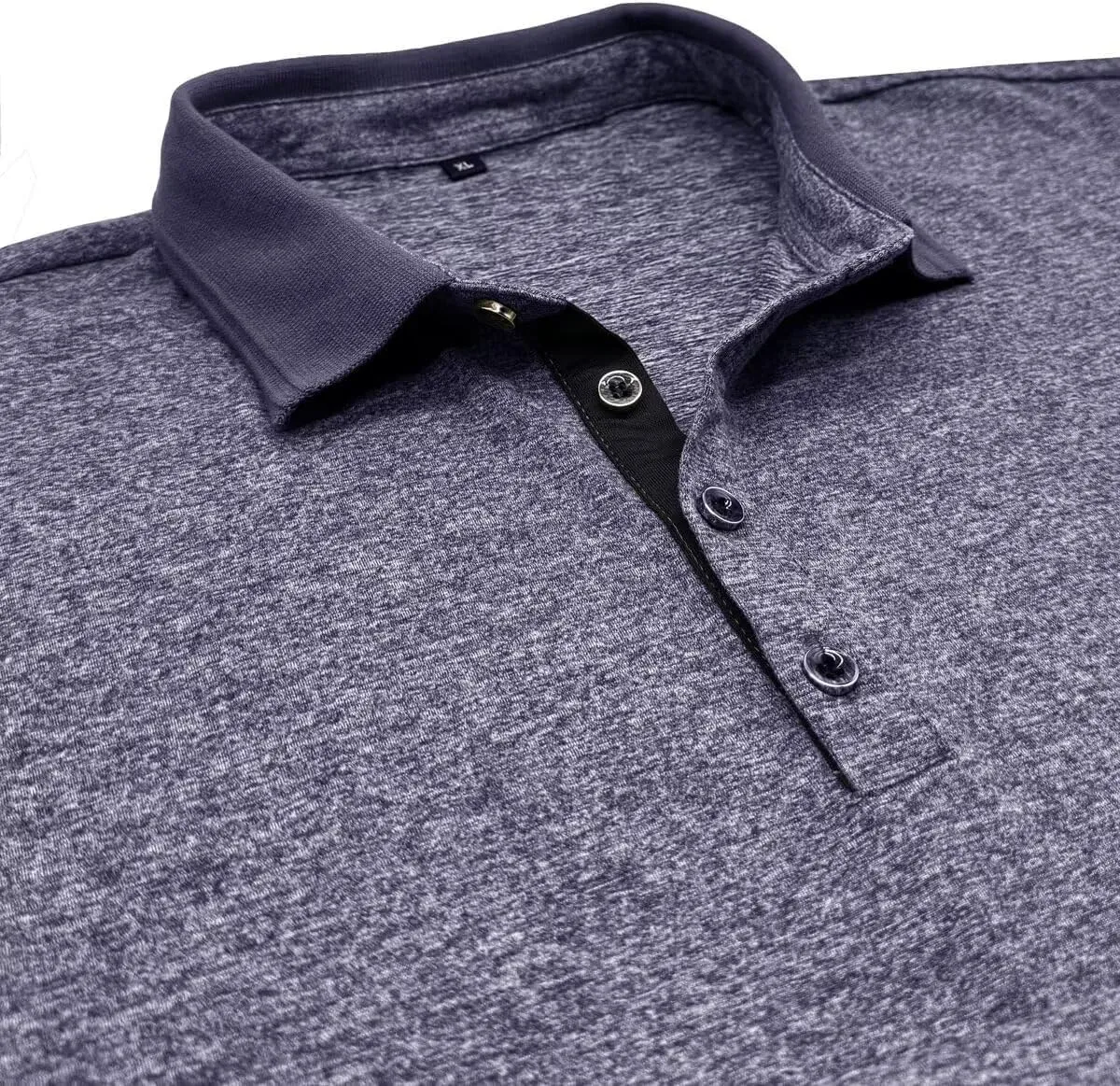 Men's Polo Shirts Short Sleeve Golf Polo Moisture Wicking Heather Tipped Casual Collared Shirts