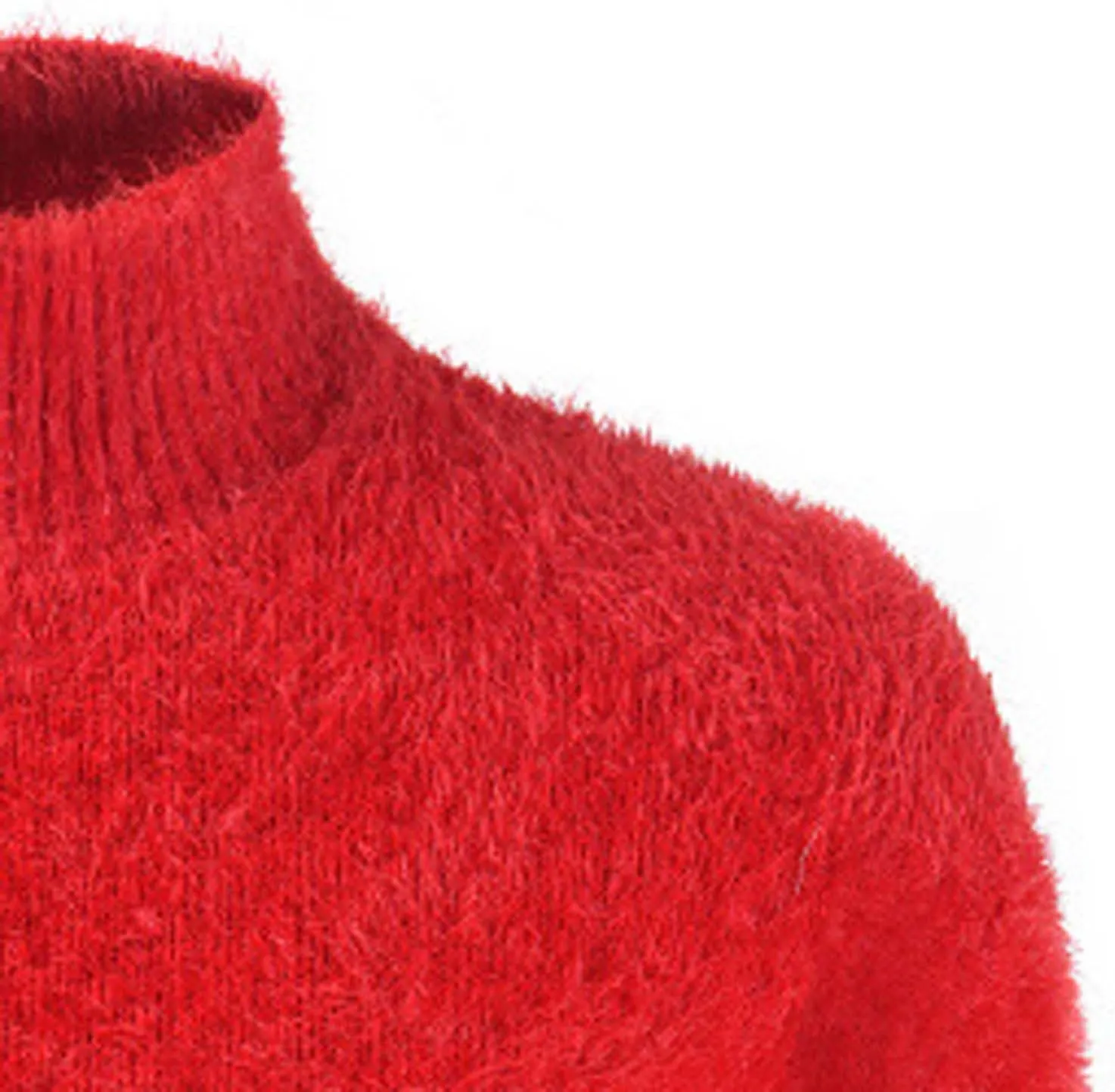 Men's Thermal Long Sleeve Underwear Shirts Fluffy Fleece Pullover Undershirts Winter Warm Mock Turtleneck Sweaters