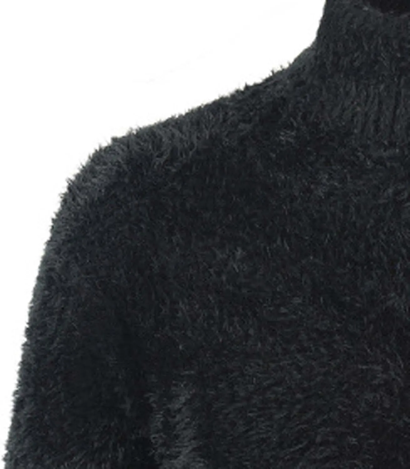 Men's Thermal Long Sleeve Underwear Shirts Fluffy Fleece Pullover Undershirts Winter Warm Mock Turtleneck Sweaters