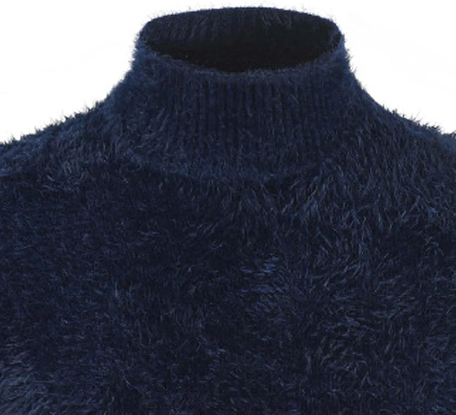 Men's Thermal Long Sleeve Underwear Shirts Fluffy Fleece Pullover Undershirts Winter Warm Mock Turtleneck Sweaters