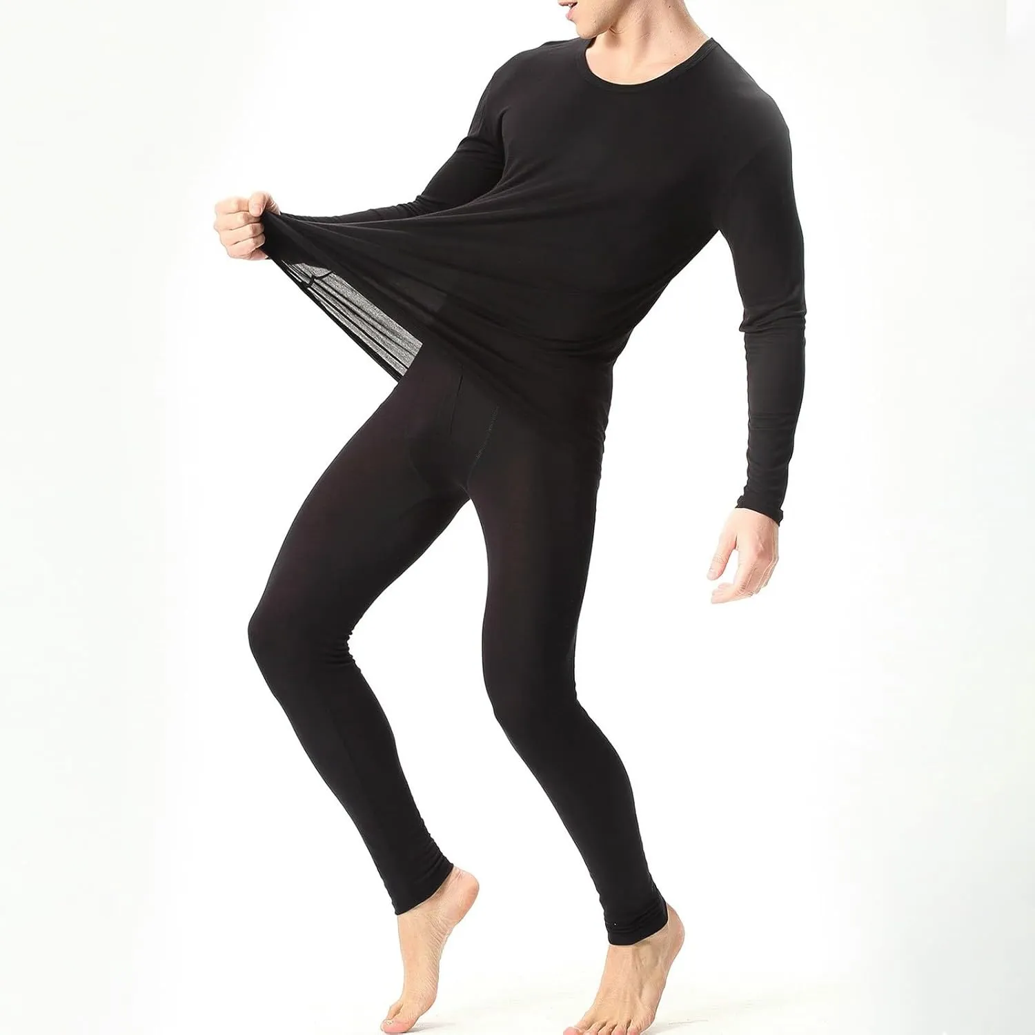 Men's Thermal Underwear Set Men's Thermal Underwear Set Lined Long Thermal Fleece Lined Base Layer Set for Cold