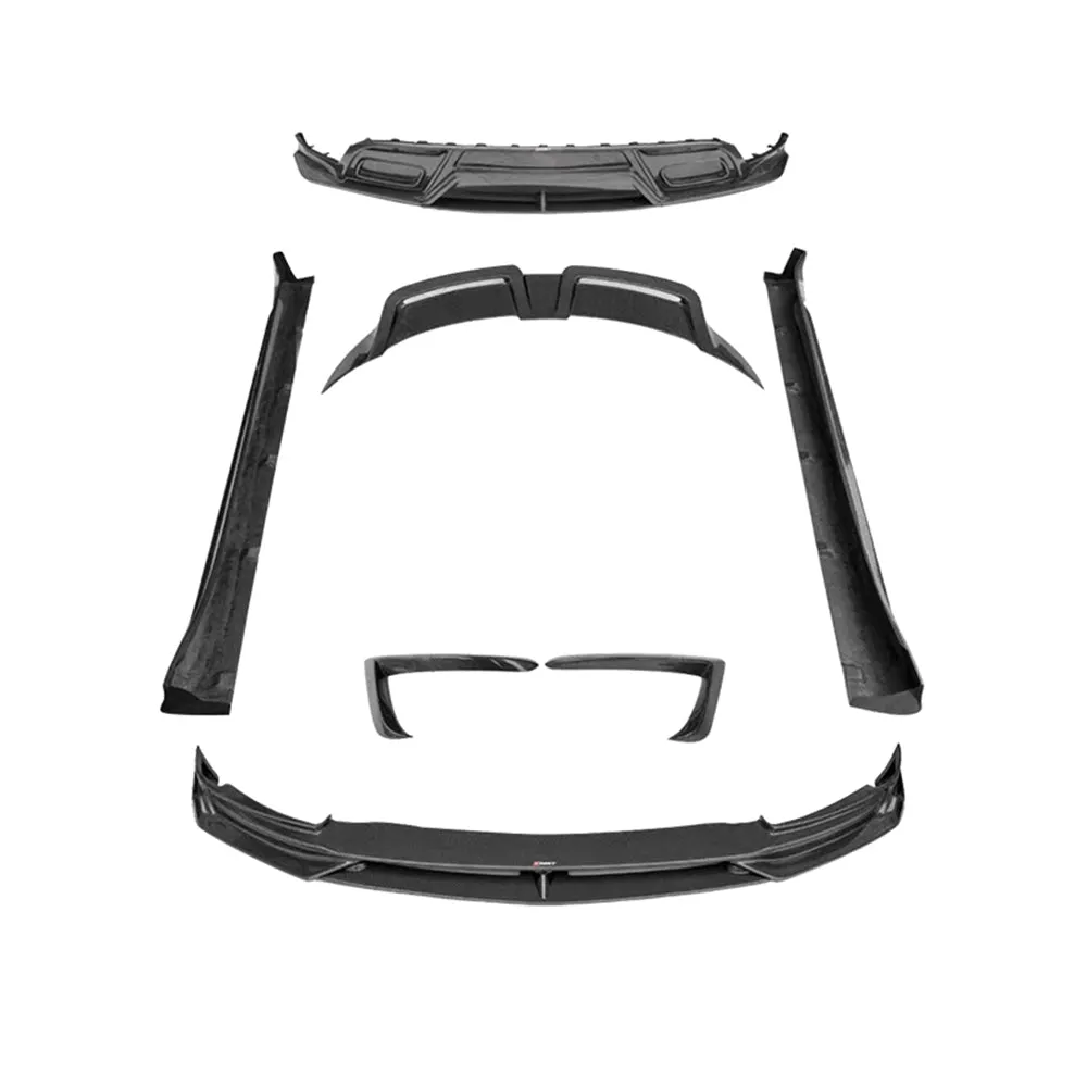 Model Y Real Carbon Fiber Full Body Kit CMST Tesla Retrofit Parts Front Bumper Lip Side Skirts Spoiler Wing