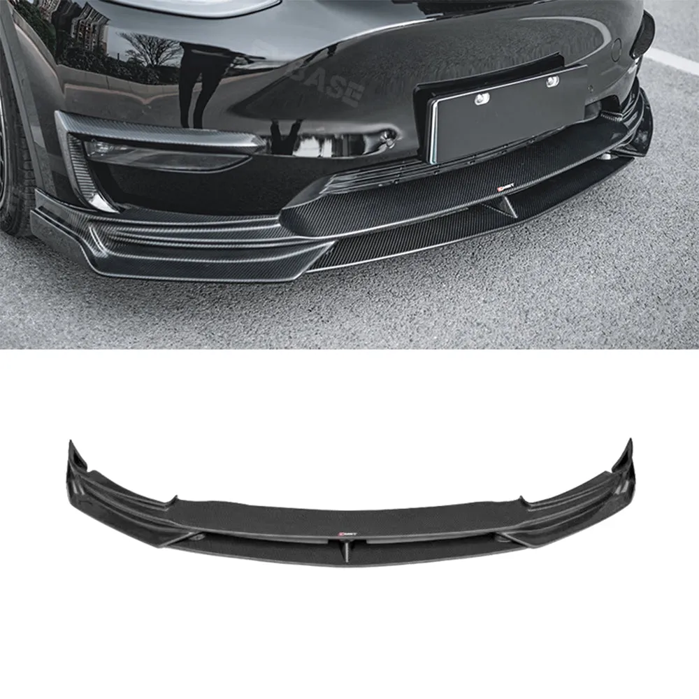 Model Y Real Carbon Fiber Full Body Kit CMST Tesla Retrofit Parts Front Bumper Lip Side Skirts Spoiler Wing