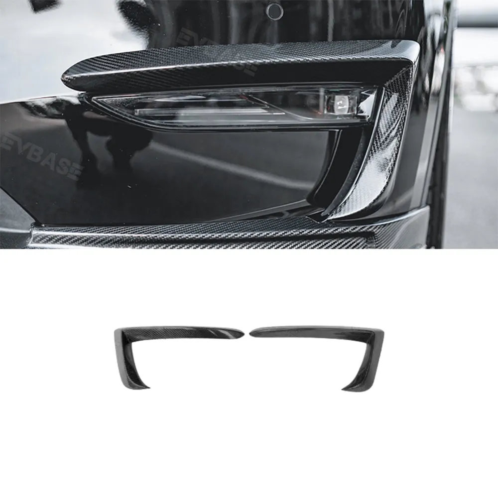 Model Y Real Carbon Fiber Full Body Kit CMST Tesla Retrofit Parts Front Bumper Lip Side Skirts Spoiler Wing
