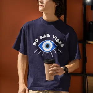 No Bad Vibes Amulet- evil-eye- Unisex Oversized T-shirts
