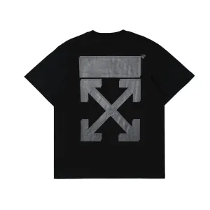 Off Whtie T Shirts Overlapping Printed Arrow Male And Female Trendy Brand Short Sleeve