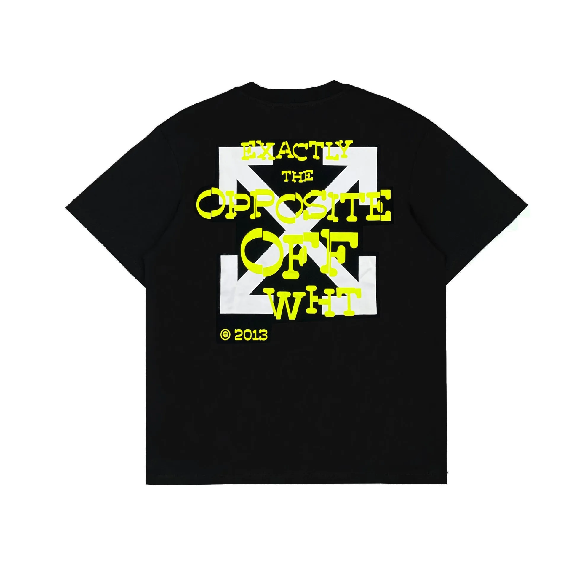 Off Whtie T Shirts Yellow Letter Arrow Male And Female Trendy Brand Short Sleeve