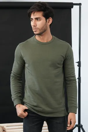 Olive Green Terry Sweatshirt