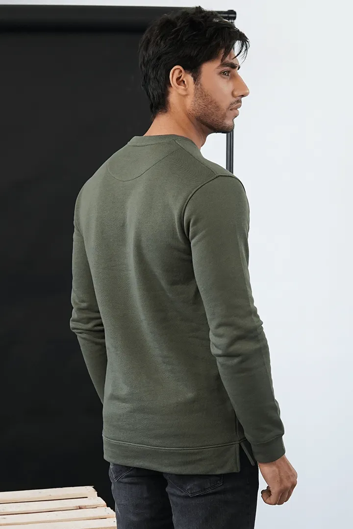 Olive Green Terry Sweatshirt