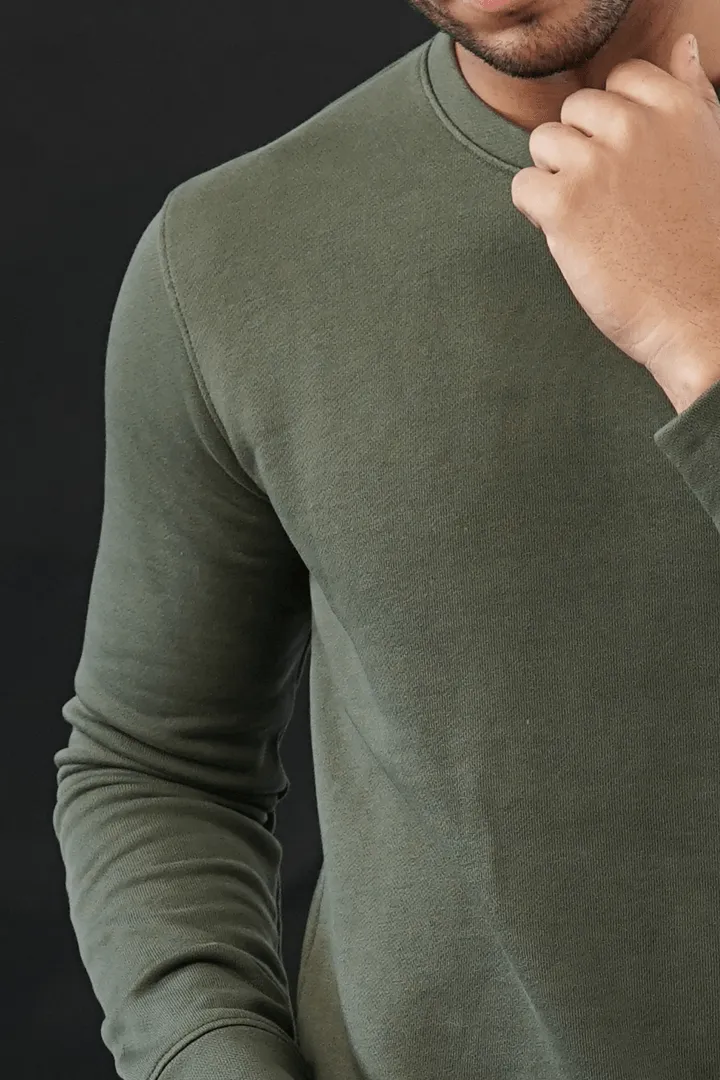 Olive Green Terry Sweatshirt