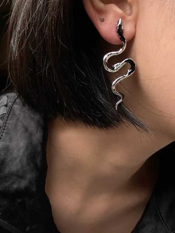 Original Cool Snake Shape Contrast Color Earrings Accessories
