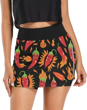 Pineapple Heart Woman Tennis Skirts Athletic Golf Skorts Skirts for Workout Running Hiking S