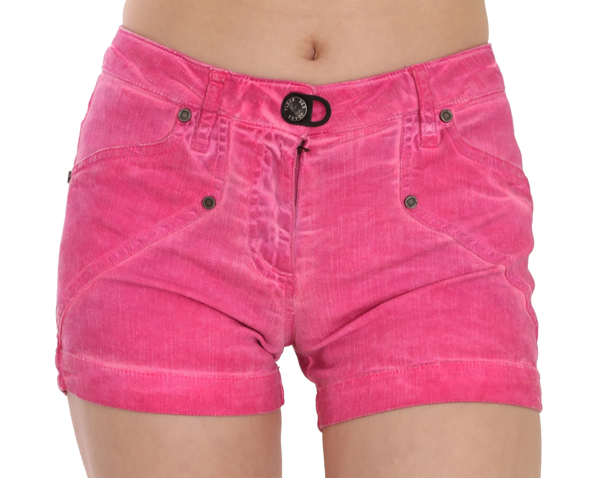 PLEIN SUD Chic Pink Mid Waist Mini Shorts