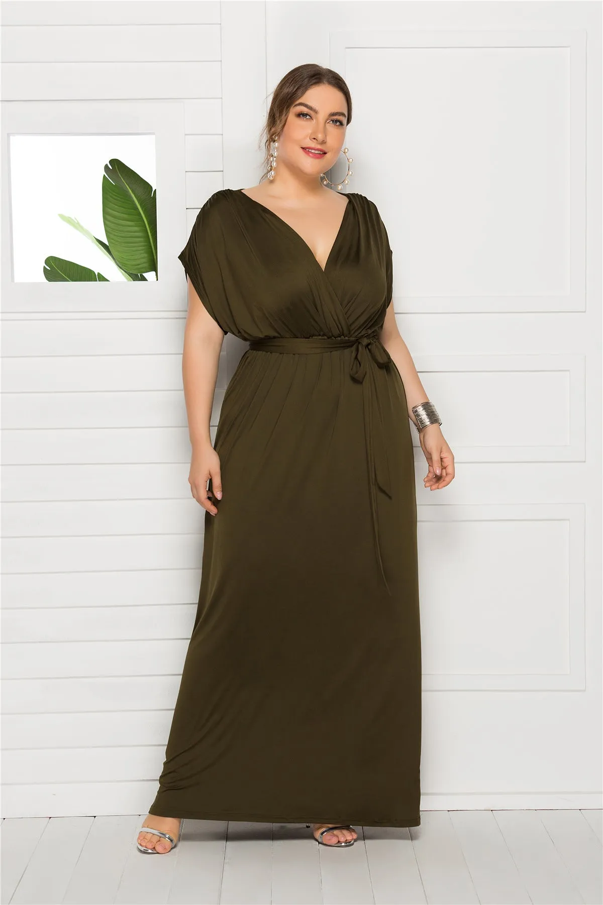 Plus Size Knot Front Dress