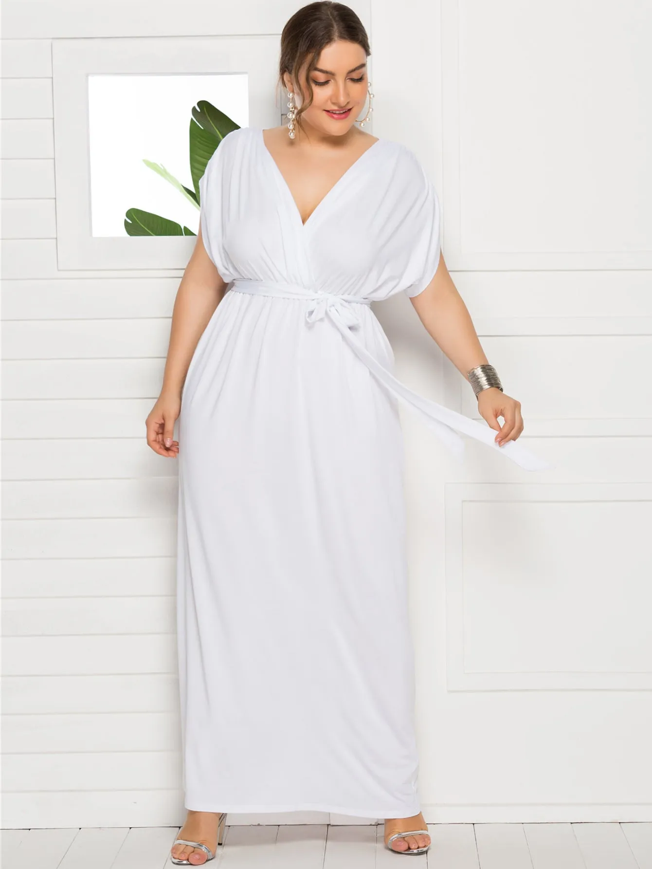 Plus Size Knot Front Dress