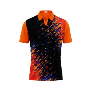 Polo Neck Printed Jersey Orange Design 20