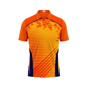 Polo Neck Printed Jersey Orange Design 22