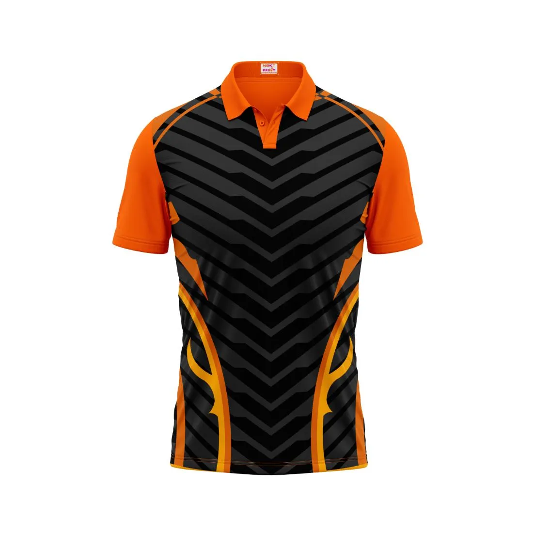 Polo Neck Printed Jersey Orange Design 33