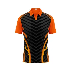 Polo Neck Printed Jersey Orange Design 33