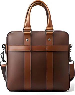 Premium Brown Leather Laptop Briefcase  Stylish Business Messenger Bag with Shoulder Strap
