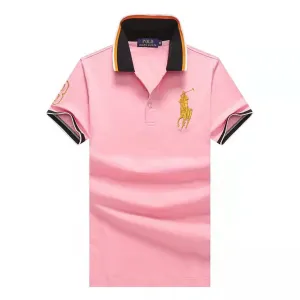 PRL Custom Fit Horseman Logo Designed Polo Shirt - Pink