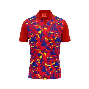 Red Polo Neck Half Sleeve T Shirt Nextprint G1152