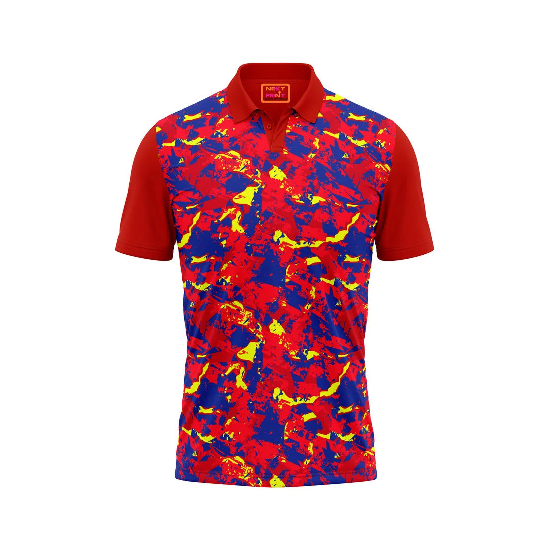 Red Polo Neck Half Sleeve T Shirt Nextprint G1152