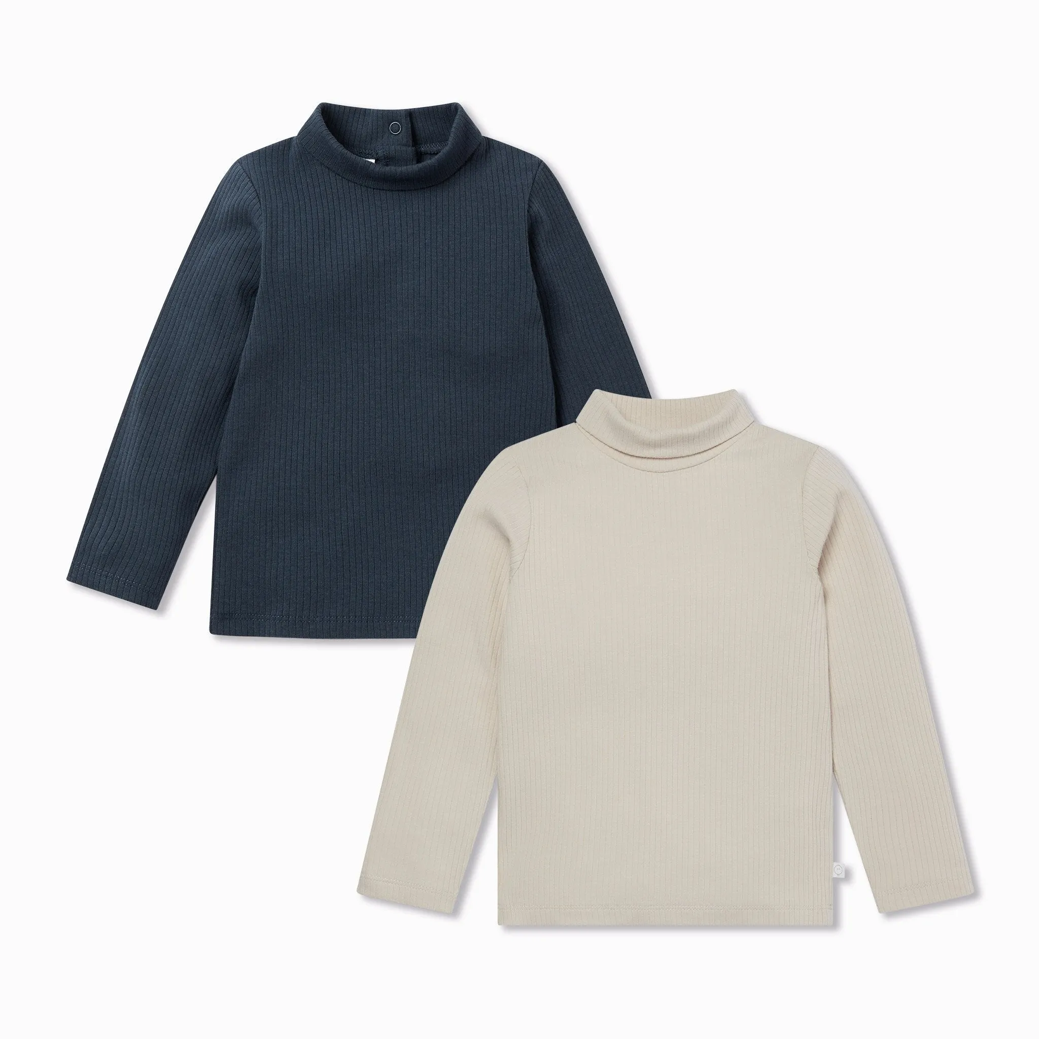 Ribbed Turtleneck Top 2 Pack