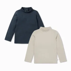 Ribbed Turtleneck Top 2 Pack
