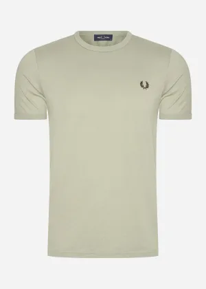 Ringer t-shirt - warm grey brick