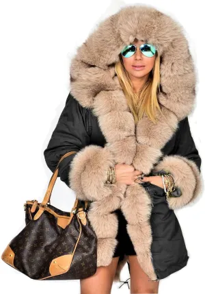 Roiii Women Thicken Warm down alternative Lightweight Winter Coat Hooded Jacket Size S-XXL