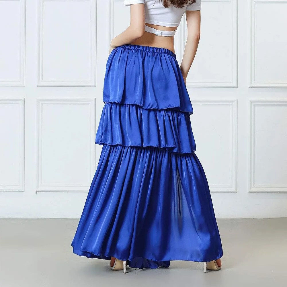 ROYAL SMEELA Belly Dance Skirt Long Belly Dancing Skirt for Women Belly Dancer Costume Bellydance Skirts Slit Carnival Outfit