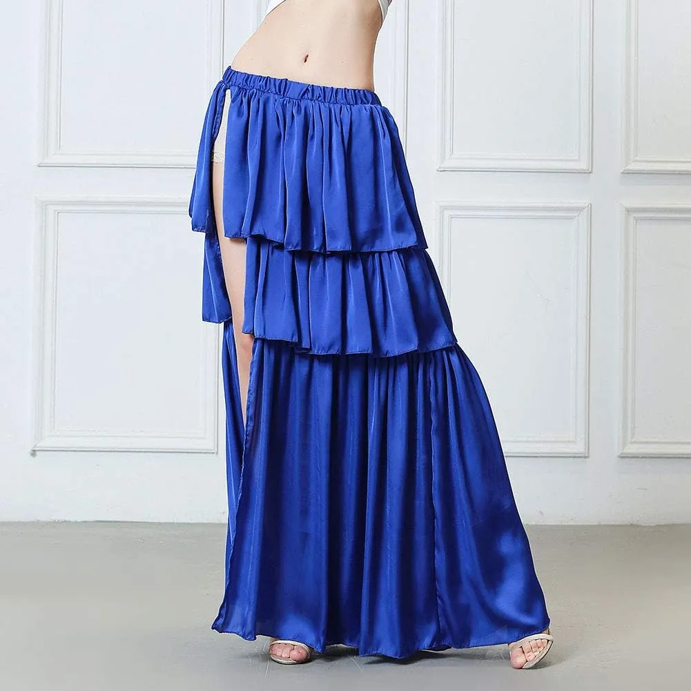 ROYAL SMEELA Belly Dance Skirt Long Belly Dancing Skirt for Women Belly Dancer Costume Bellydance Skirts Slit Carnival Outfit