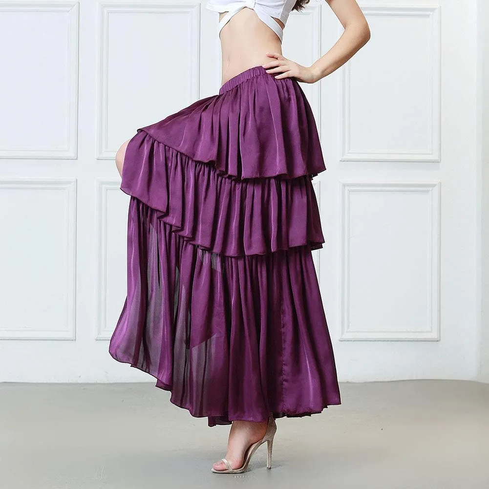 ROYAL SMEELA Belly Dance Skirt Long Belly Dancing Skirt for Women Belly Dancer Costume Bellydance Skirts Slit Carnival Outfit