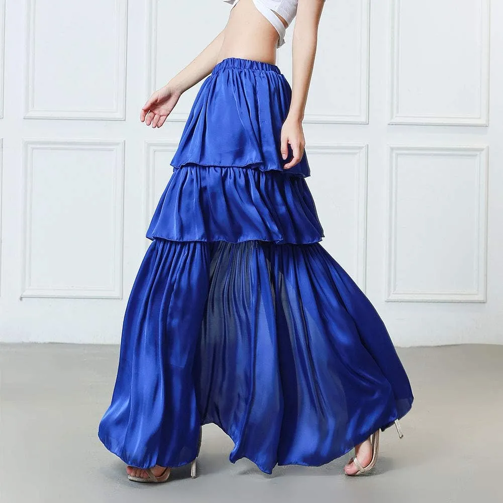 ROYAL SMEELA Belly Dance Skirt Long Belly Dancing Skirt for Women Belly Dancer Costume Bellydance Skirts Slit Carnival Outfit