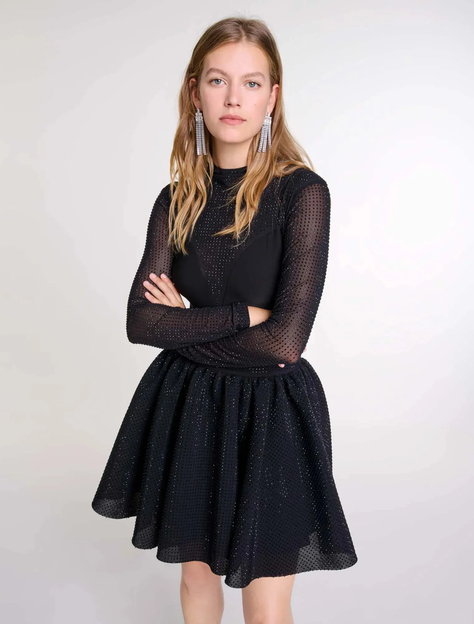 Short full rhinestone skirt