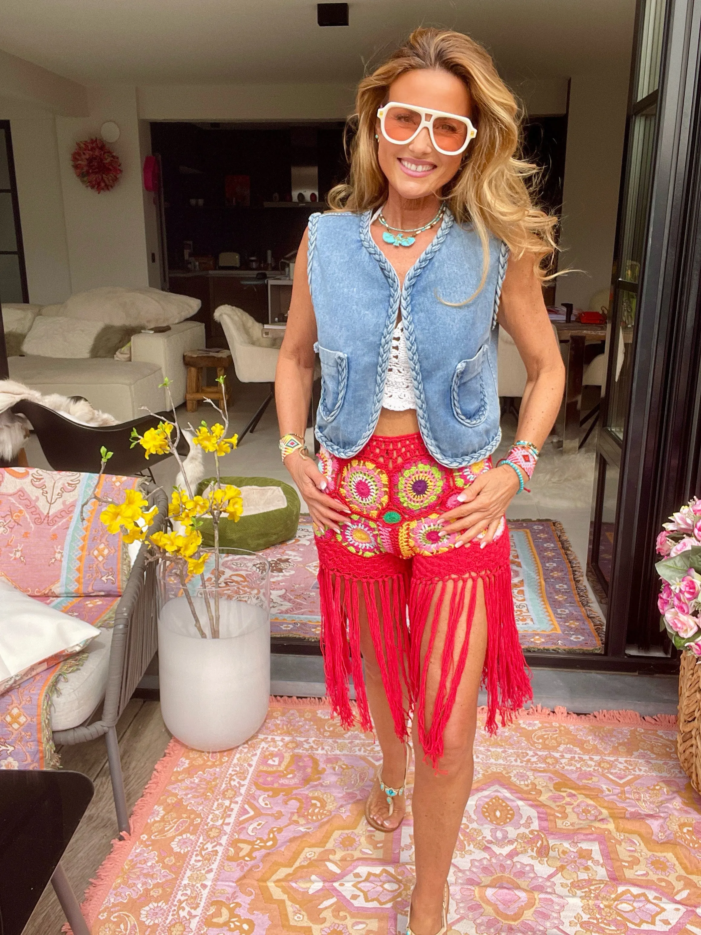 Short Las Dalias rouge