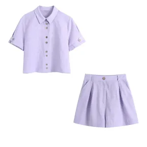 SHORT SHIRT & HIGH WAIST SHORTS