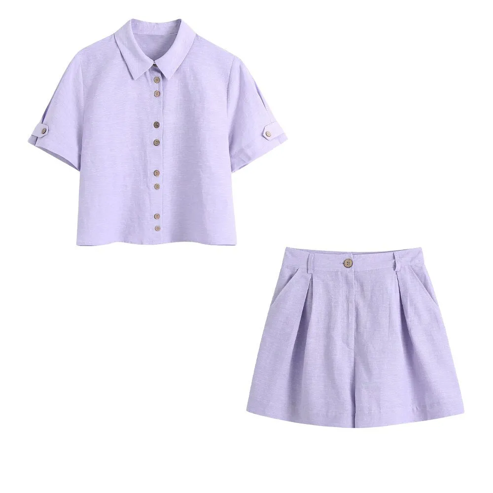 SHORT SHIRT & HIGH WAIST SHORTS