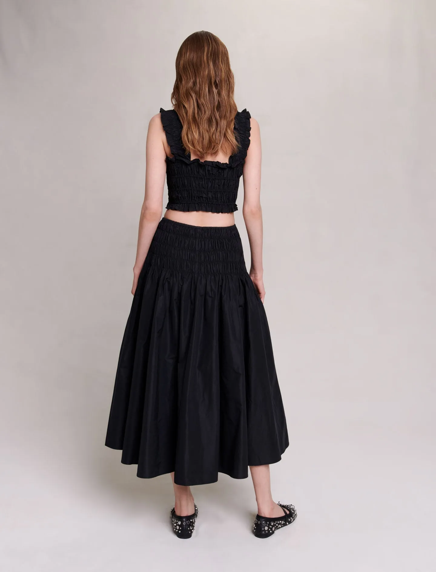 Smocked maxi skirt
