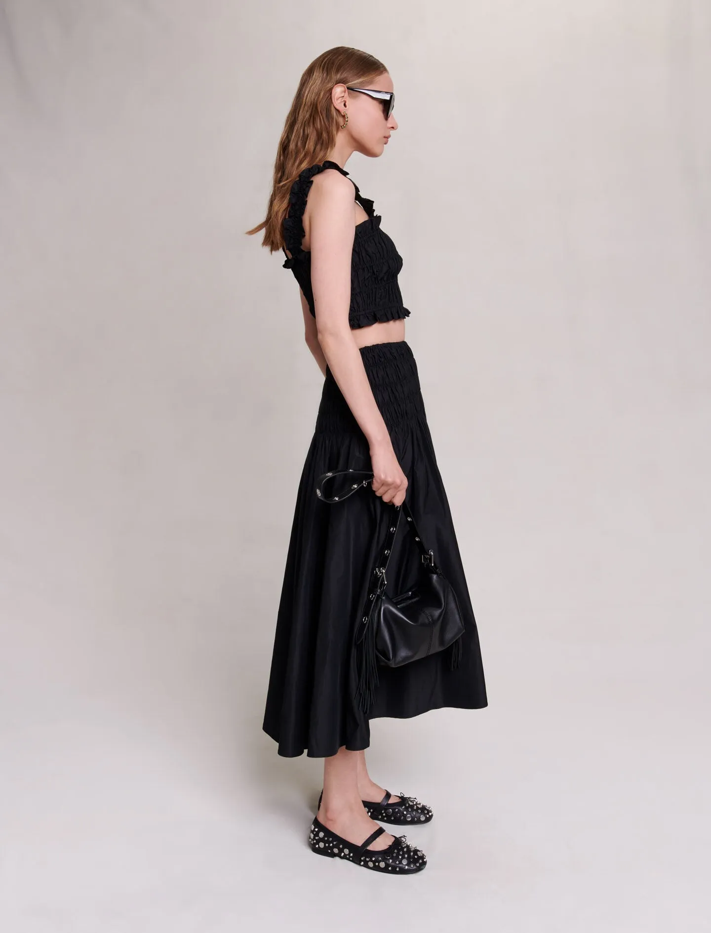 Smocked maxi skirt
