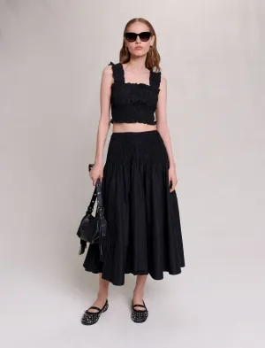 Smocked maxi skirt