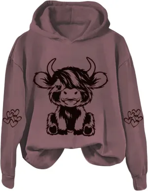SOLY HUX Hoodies for Women Cartoon Graphic Long Sleeve Sweatshirt Casual Pullover Tops