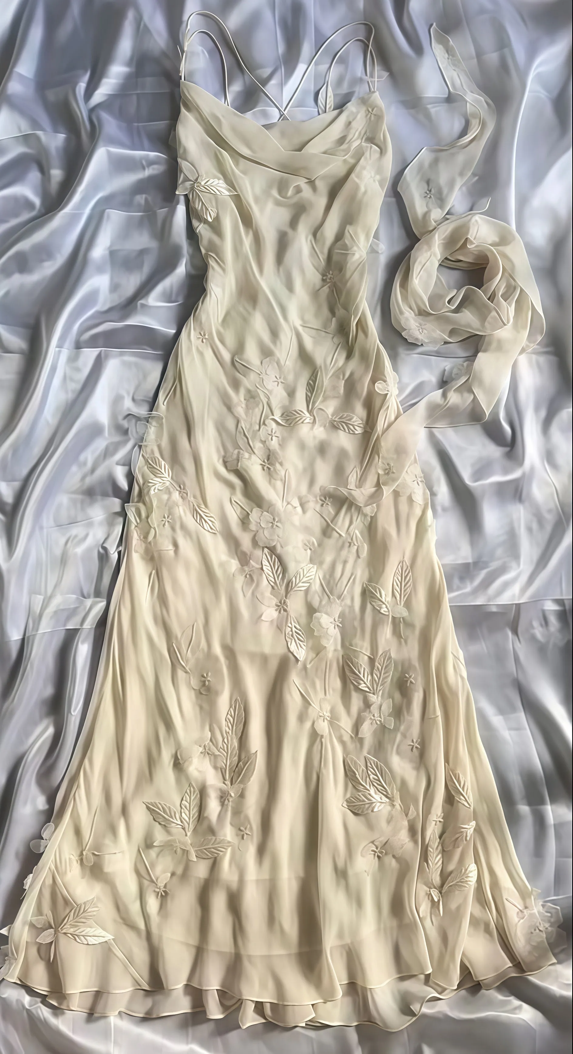 Spaghetti Straps Floral Party Dresses Long Gala Dress Formal