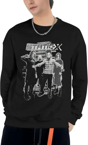 Static Rock X Band Hoodies Youth Mens Autumn Quick-Dry Tee Shirts Fitted Outerwear For Surf Holiday Party 3d Print Nice Design Pullover Hoodies Apparel Medium Black