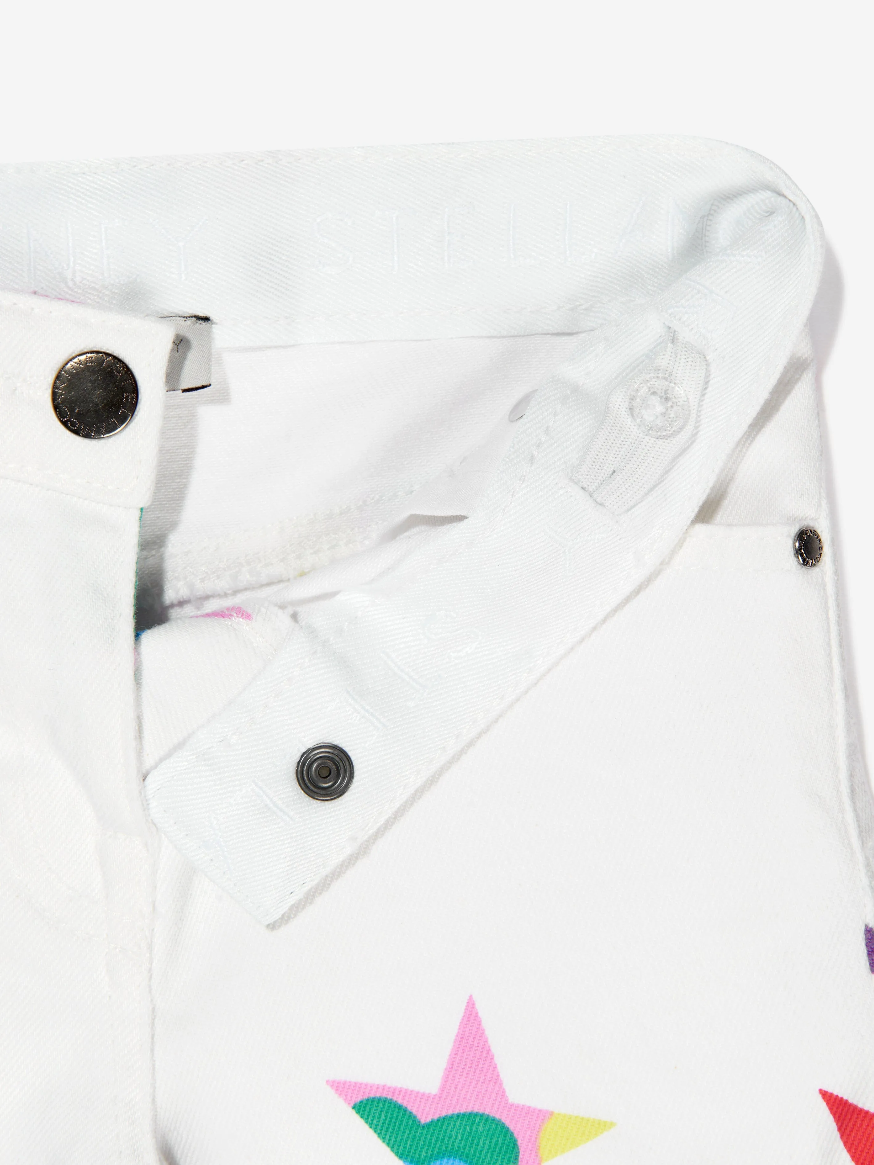Stella McCartney Girls Star Denim Shorts in White
