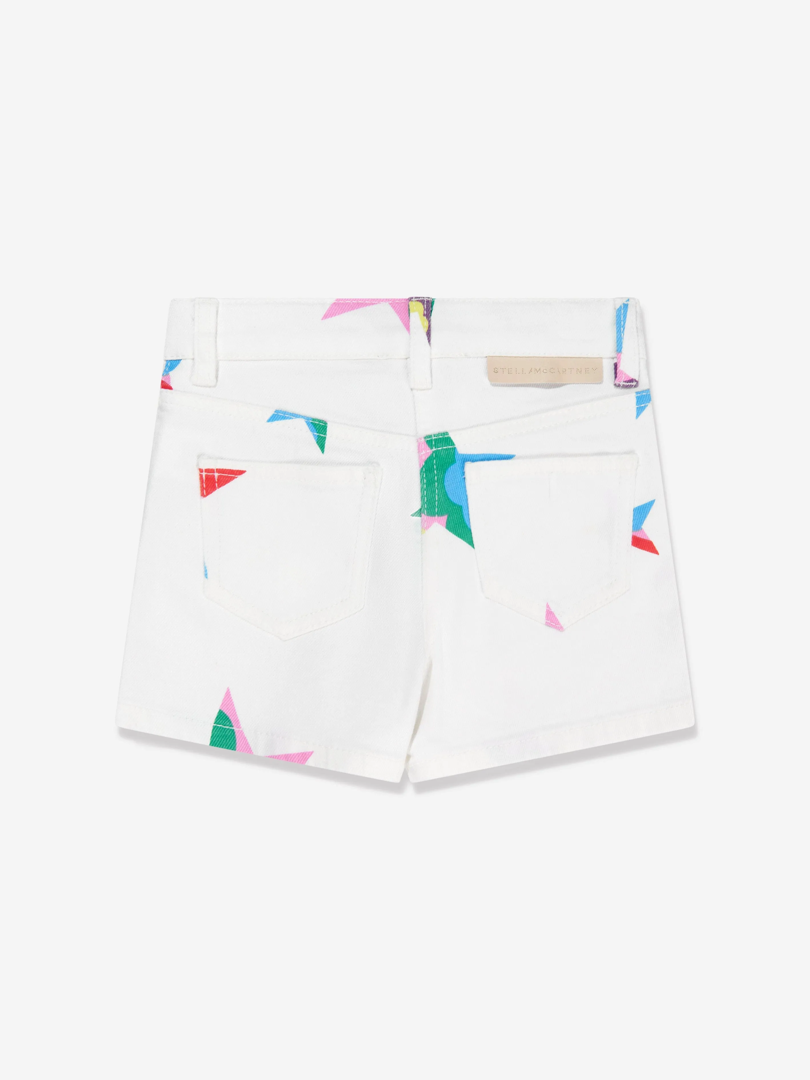 Stella McCartney Girls Star Denim Shorts in White
