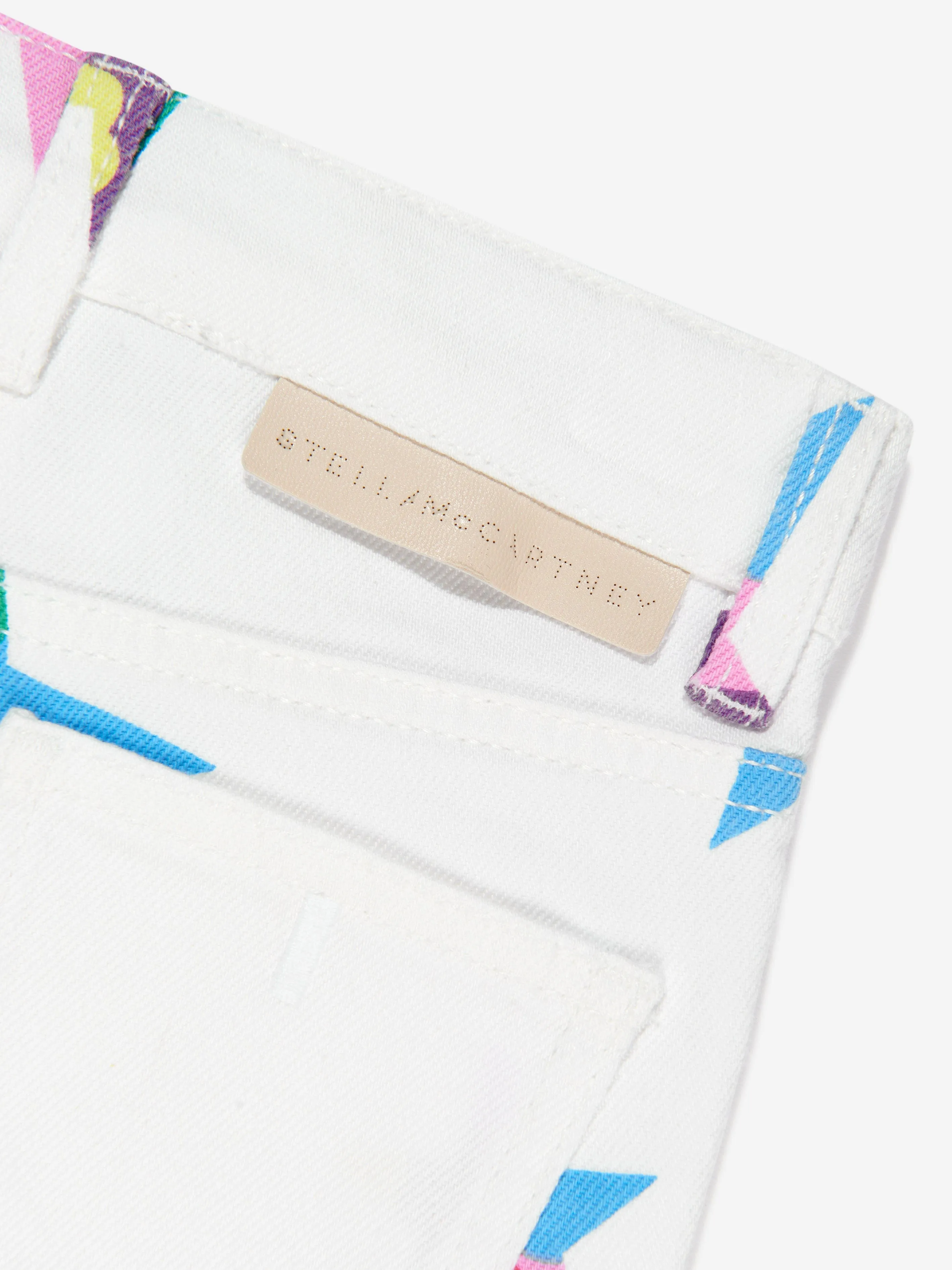 Stella McCartney Girls Star Denim Shorts in White